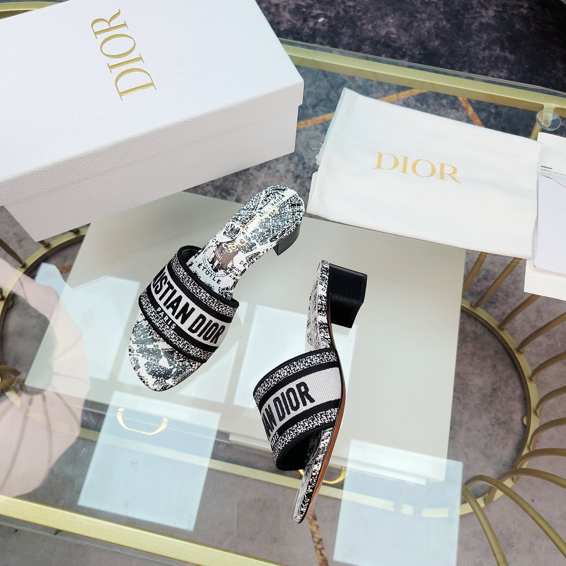 DIOR CD Mule Dway Heeled Slide 45mm Style 11