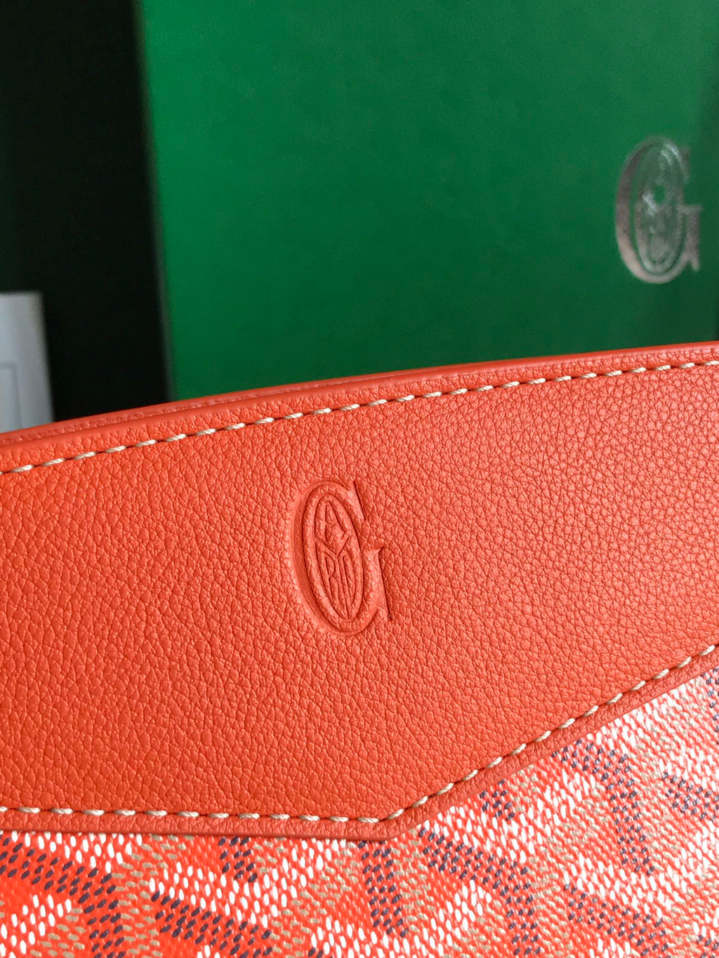 ROUETTE STRUCTURÉ MINI BAG 21 IN ORANGE GOYARDINE CANVAS AND CALFSKIN