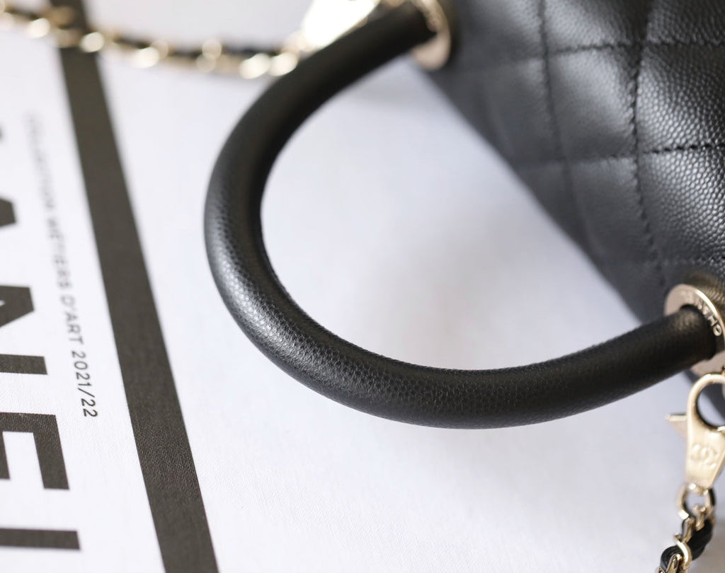 CHANEL 25S FLAP BAG 24 CM IN BLACK LAMBSKIN WITH GOLD HARDWARE