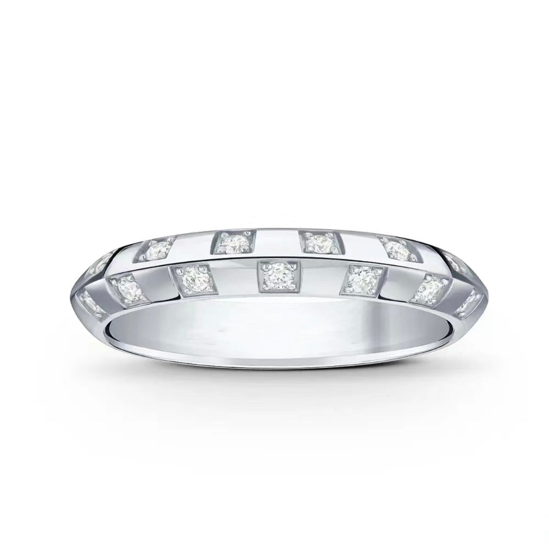 18K Louis Vuitton Damier Diamonds Ring