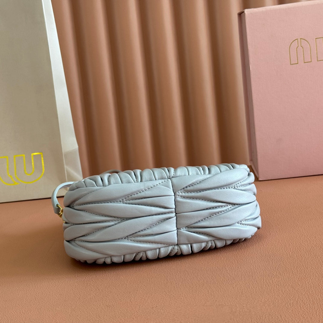 WANDER MATELASSÉ NAPPA MINI BAG 18 IN LIGHT BLUE LAMBSKIN